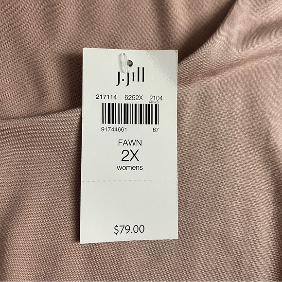 NEW J. Jill Pure Jill Elliptical Tee Fawn Womens Size 2X Supersoft 3/4 Sleeve - Picture 7 of 12